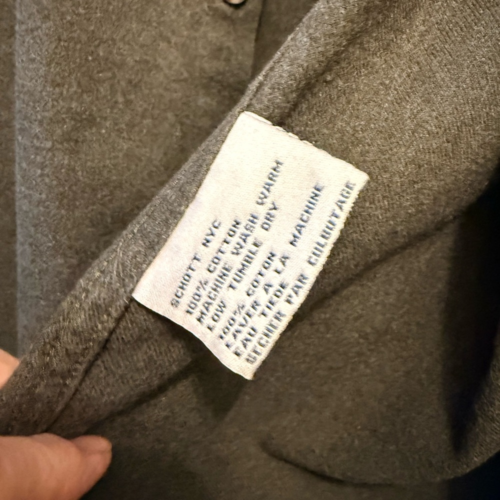 Schott Bros NYC Olive Flannel - Picture 3 of 8